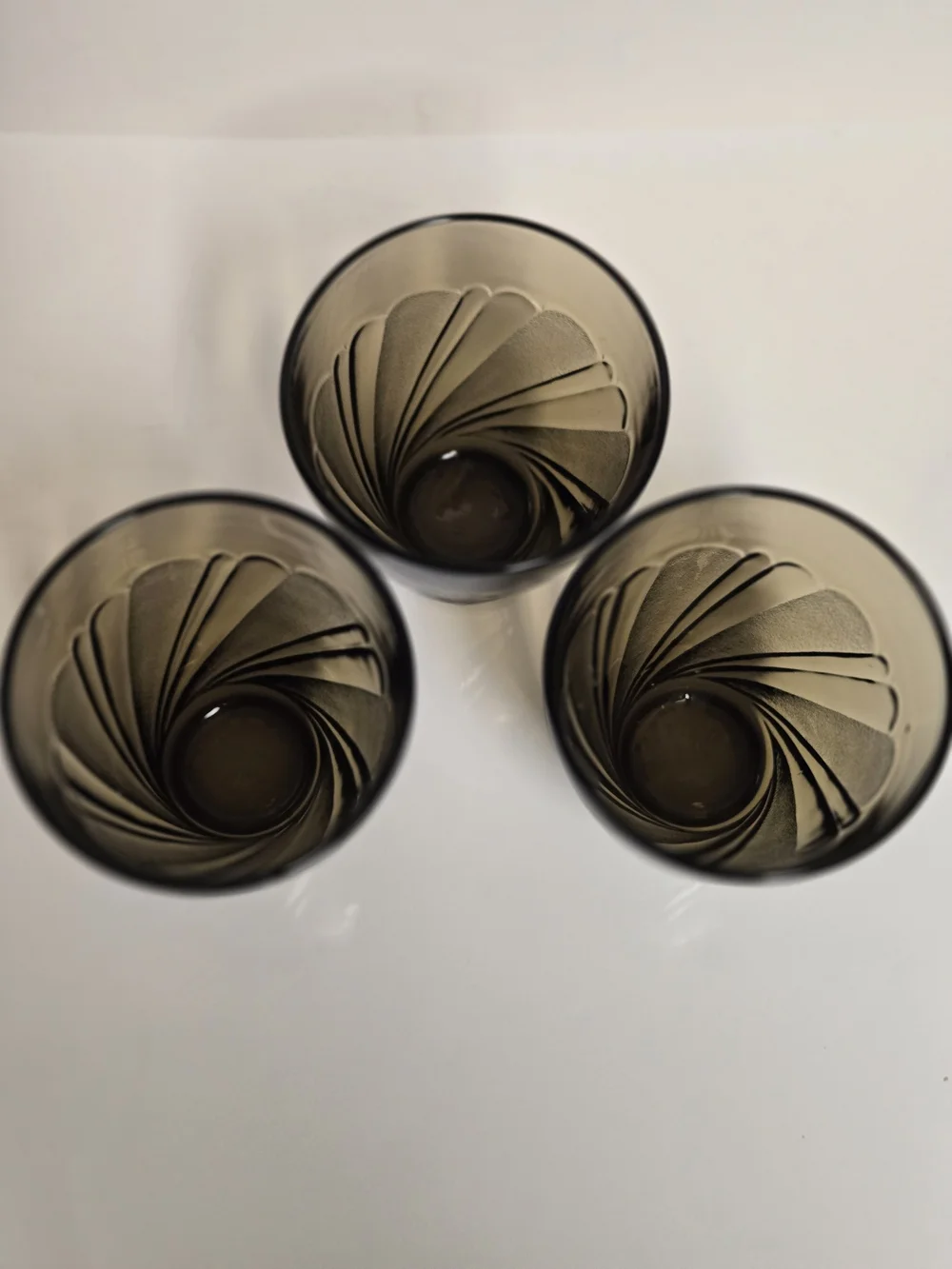 Smoked Vereco Glass 1970s Juice Glassed, Set of 3